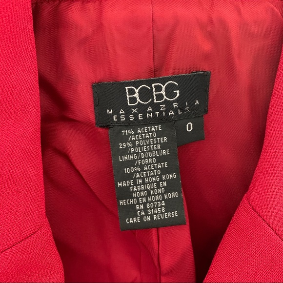 BCBGMAXAZRIA Size 0 Blazer Red BCBG Classic button up jacket like new - Picture 4 of 5